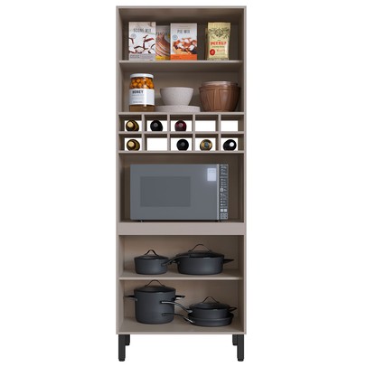 Torre Quente 4 Portas 2 Prateleiras Fumê - Quiditá Móveis