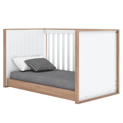 Berço Mini Cama 3 em 1 Confete Branco/Jequitibá - Henn
