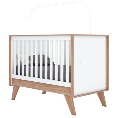 Berço Mini Cama 3 em 1 Confete Branco/Jequitibá - Henn