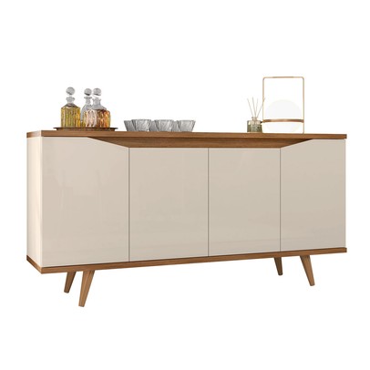 Balcão Buffet Grace 4 Portas Off White/Cedro 050.454 - Casa D