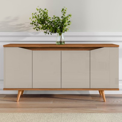 Balcão Buffet Grace 4 Portas Off White/Cedro 050.454 - Casa D