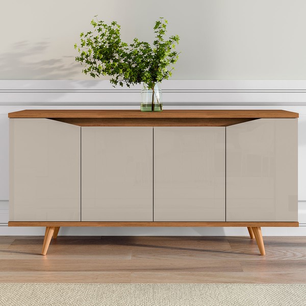 Balcão Buffet Grace 4 Portas Off White/Cedro 050.454 - Casa D