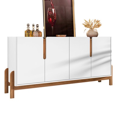 Balcão Buffet Lizz 4 Portas Branco/Cedro 050518 - Casa D