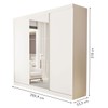 Guarda-Roupa Casal Barcelona 3 Portas de Correr 4 Gavetas Branco - Minastex