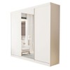 Guarda-Roupa Casal Barcelona 3 Portas de Correr 4 Gavetas Branco - Minastex