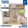 Guarda-Roupa Casal Barcelona 3 Portas de Correr 4 Gavetas Branco - Minastex