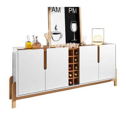 Balcão Buffet Lizz 4 Portas com Adega Branco/Cedro 050520 - Casa D