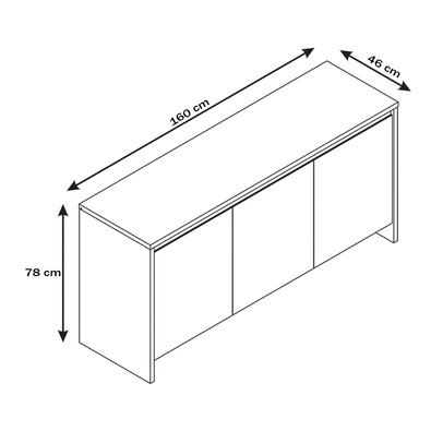 Balcão Buffet Madrid 3 Portas 1 Gaveta Cedro/Off White - Casa D