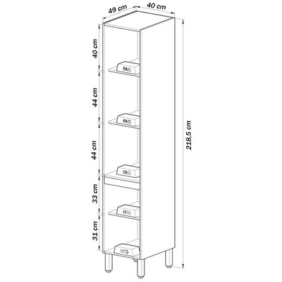 Paneleiro 2 Portas 3 Prateleiras Montana/Fumê - Quiditá Móveis