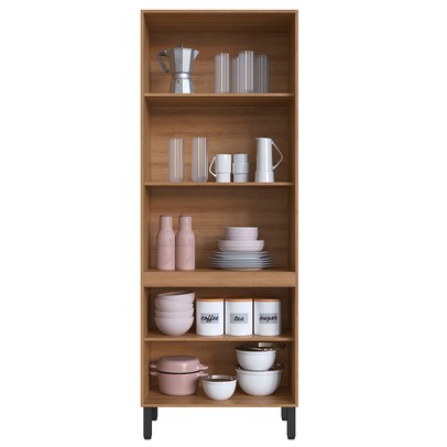 Paneleiro 4 Portas 3 Prateleiras com Vidro Montana/Fumê/Grafite - Quiditá Móveis