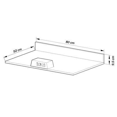 Tampo para Balcão 80 Cm Fumê - Quiditá Móveis