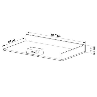 Tampo para Balcão 91 Cm de Canto Fumê - Quiditá Móveis