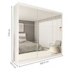 Guarda-Roupa Casal Rennes 3 Portas de Correr Espelhado 4 Gavetas Branco - Minastex