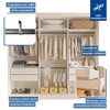 Guarda-Roupa Casal Rennes 3 Portas de Correr Espelhado 4 Gavetas Branco - Minastex