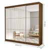 Guarda-Roupa Casal Isabela 3 Portas de Correr Espelhado 4 Gavetas Freijó - Minastex