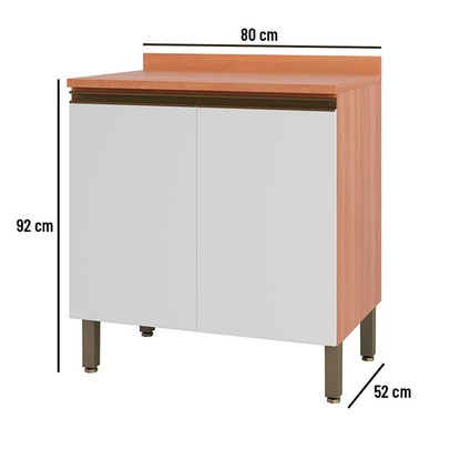 Armário de Cozinha Macadâmia 2 Portas Freijó/Branco - Telasul