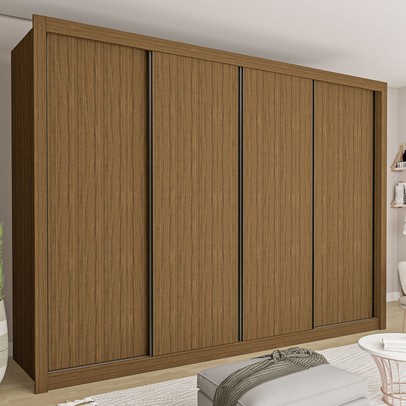 Guarda-Roupa Casal Milano 4 Portas 4 Gavetas Freijó - Minastex