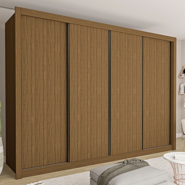 Guarda-Roupa Casal Milano 4 Portas 4 Gavetas Freijó - Minastex