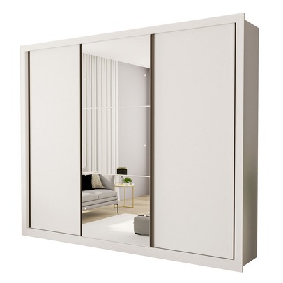 Guarda-Roupa Casal 3 Portas 6 Gavetas Branco - Minastex