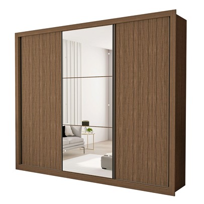 Guarda-Roupa Casal 3 Portas 6 Gavetas Freijó - Minastex