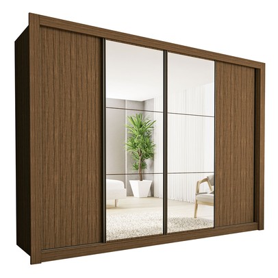 Guarda-Roupa Casal Firenze 4 Portas 4 Gavetas Freijó - Minastex