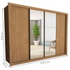 Guarda-Roupa Casal Firenze 4 Portas 4 Gavetas Carvalho - Minastex