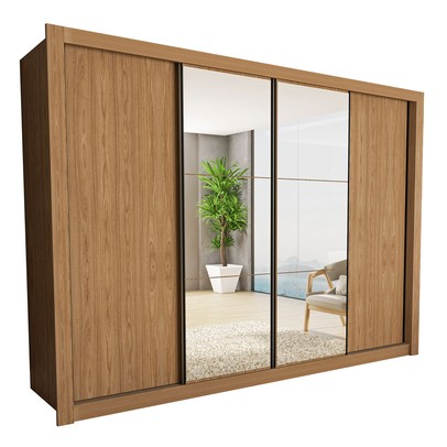 Guarda-Roupa Casal Firenze 4 Portas 4 Gavetas Carvalho - Minastex