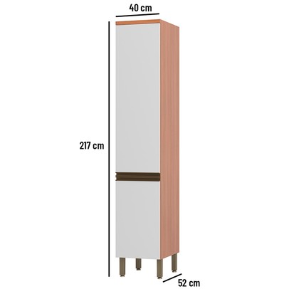 Paneleiro Macadâmia 2 Portas 4 Prateleiras Freijó/Branco - Telasul