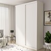 Guarda-Roupa Solteiro Salvador 2 Portas de Correr 2 Gavetas Branco - Minastex