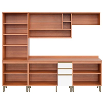 Cozinha Completa Macadâmia 10 Portas 3 Gavetas Freijó/Branco - Telasul