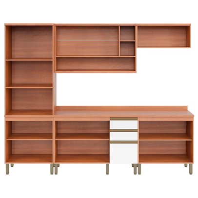 Cozinha Completa Macadâmia 9 Portas 3 Gavetas Freijó/Branco 914423 - Telasul