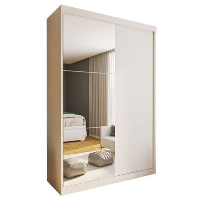 Guarda-Roupa Solteiro Cléo 2 Portas de Correr 2 Gavetas Branco - Minastex