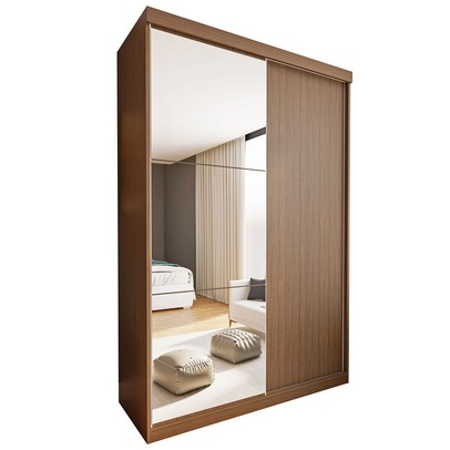 Guarda-Roupa Solteiro Cléo 2 Portas de Correr 2 Gavetas Freijó - Minastex