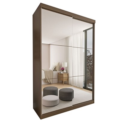 Guarda-Roupa Solteiro Lila 2 Portas de Correr 2 Gavetas Freijó - Minastex