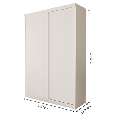 Guarda-Roupa Solteiro Kiara 2 Porta de Correr Branco - Minastex