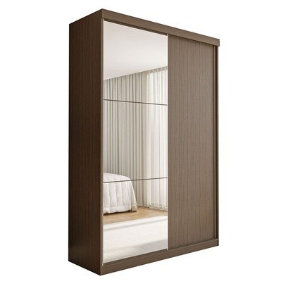 Guarda-Roupa Solteiro Salvador Plus 2 Portas de Correr 2 Gavetas Freijó - Minastex