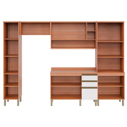 Cozinha Completa Macadâmia 9 Portas 3 Gavetas Freijó/Branco 914425 - Telasul