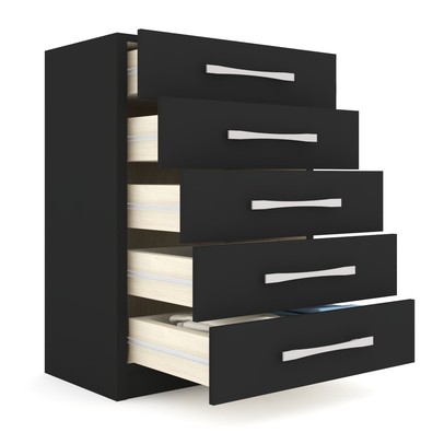 Cômoda 5 Gavetas Monique Preto Fosco - Panorama Móveis