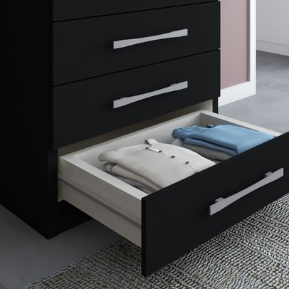 Cômoda 5 Gavetas Monique Preto Fosco - Panorama Móveis