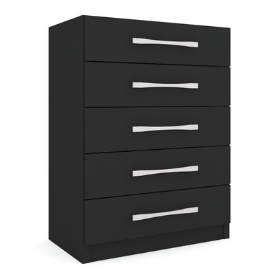 Cômoda 5 Gavetas Monique Preto Fosco - Panorama Móveis