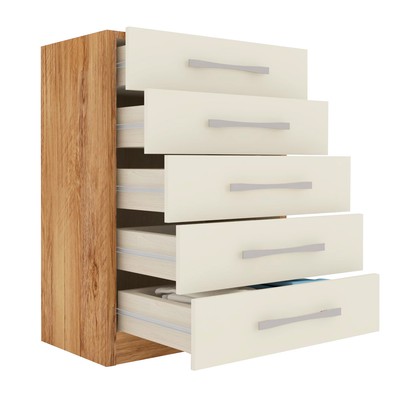 Cômoda 5 Gavetas Monique Naturale/Off White - Panorama Móveis