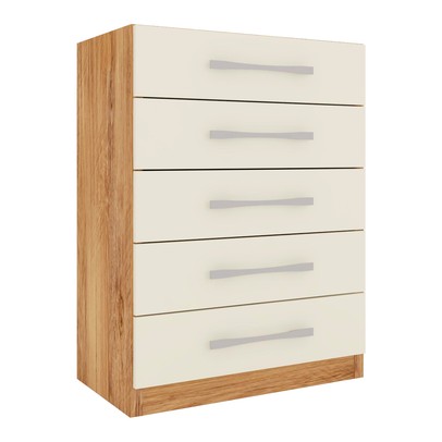 Cômoda 5 Gavetas Monique Naturale/Off White - Panorama Móveis