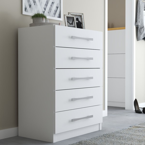 Cômoda 5 Gavetas Monique Branco - Panorama Móveis