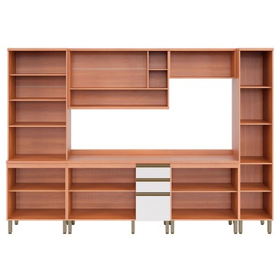 Cozinha Completa Macadâmia 12 Portas 3 Gavetas Freijó/Branco 914431 - Telasul