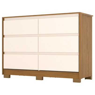 Cômoda Ravenna 6 Gavetas Nature/Off White - Henn