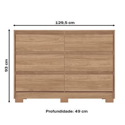 Cômoda Ravenna 6 Gavetas Jequitibá - Henn