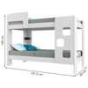 Beliche Vegas 100% Mdf 1 Prateleira com Escada e Grade de Segurança Branco - Tigus