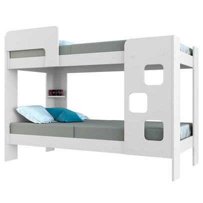 Beliche Vegas 100% Mdf 1 Prateleira com Escada e Grade de Segurança Branco - Tigus