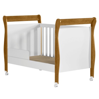 Berço Mini Cama Slim 100% Mdf com Colchão Branco/Ypê - Tigus