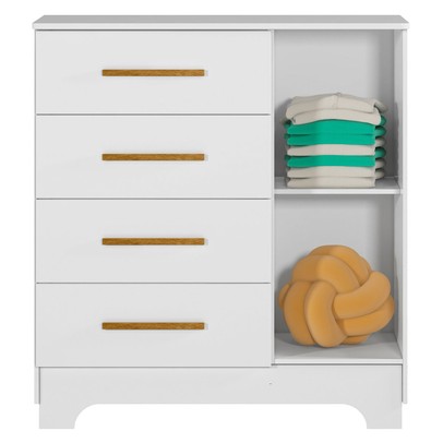 Cômoda Fly 1 Porta 4 Gavetas Branco - Tigus